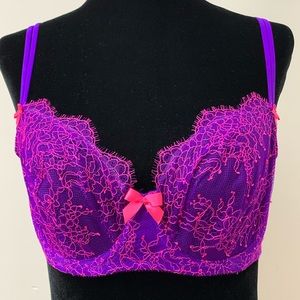 Victoria’s Secret Unlined Demi Purple Lace Neon
